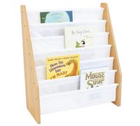 Humble Crew Children's Supersized Bookcase Storage Rack with 4 Tiers, Children's Bookrack, Bookshelf, Natural/White