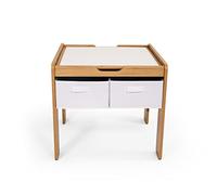 Humble Crew Ensembles de Tables et chaises pour Enfants, Blanc/Bois Naturel, Taille Unique, 24.5" W x 23" D x 21" H
