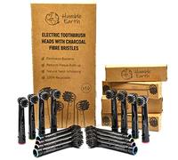 Humble Earth Lot de 16 têtes de brosse à dents recyclables avec poils de charbon compatibles avec les brosses à dents électriques Oral-B