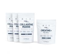 HUMBLE+ Pack Bien Vieillir 3 Mois - Collagène Naticol + Créatine - 2 kg | Peptides Marins & Monohydrate en Poudre - Programme sur Plusieurs Semaines - Complément Alimentaire - Marque Française