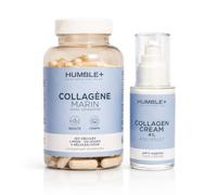 HUMBLE+ Pack Collagène Beauté In&Out 1 Mois - Crème Collagène Marin 4% + Collagène Marin Ultra-Concentré 150 Gélules - Routine Quotidienne - Marque Française