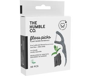 Humble Porte Fil Dentaire Charbon-Menthe 50 Pièces