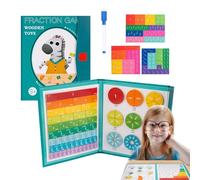 Humblyman Magnetic Fraction Demonstration Book, Magnetic Fraction Educational Tiles,Math Manipulatives Set, for Teaching, Enhance Mathematical Skills (Zebra)