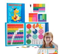 Humblyman Magnetic Fraction Demonstration Book, Magnetic Fraction Educational Tiles,Math Manipulatives Set, for Teaching, Enhance Mathematical Skills (Dragon)