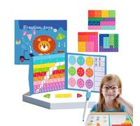 Humblyman Magnetic Fraction Demonstration Book, Magnetic Fraction Educational Tiles,Math Manipulatives Set, for Teaching, Enhance Mathematical Skills (Lions)