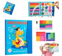 Humblyman Magnetic Fraction Demonstration Book, Magnetic Math Master Set, Magnetic Fraction Educational Puzzle, Math Manipulatives Learning for Teaching, Enhance Mathematical Skills (A-1PCS)