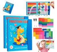 Humblyman Magnetic Fraction Demonstration Book, Magnetic Math Master Set, Magnetic Fraction Educational Puzzle, Math Manipulatives Learning for Teaching, Enhance Mathematical Skills (A-2PCS)