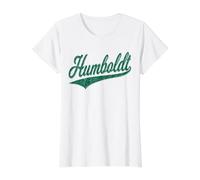 Humboldt County CA Varsity Script Classique Jersey Sporty T-Shirt Graphique avec Valeur, Femme, Blanc, S