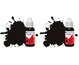Humbrol Db0085 Peinture Acrylique NO85 Noir Satiné, 14 ml (Lot de 2)
