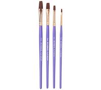 Humbrol Hubrol Lot de 4 Pinceaux Plats 3 mm, Violet, Tailles 3 mm, 5 mm, 7 mm, 10 mm