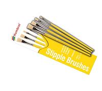 Humbrol Lot de 4 pinceaux à Pointes-Tailles, AG4306, Jaune, Stipple Size 3, 5, 7, 10 Brush Pack