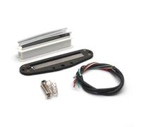 Humbucker Ensemble de micros avec 5 aimants Alnico, design antibruit à double bobine, bobine en plastique et pièces de pôles de lame pour guitare électrique (blanc)