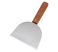 Humburger Turner Grattoir de barbecue en acier inoxydable avec bords biseautés avec manche en bois pour cuisiner, nettoyage