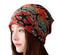 Humdcdy Slouchy Hat - Slouch Hat Winter Caps - Respirant Ski Hood Face Cover Chapeau Woolen Hat Women Scarves and Wraps for Girls Red, Rouge