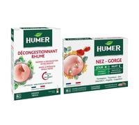 Humer Décongestionnant Rhume Spray Nasal 20ml + Nez et Gorge Jour et Nuit 15 comprimés