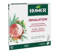Humer - Inhalation - Décongestionne en cas de rhume et nez bouché - A partir de 7 ans - 8 comprimés effeverscents pour inhalation aux huiles essentielles