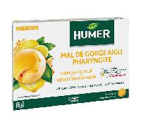 Humer Mal de Gorge Aigu Pharyngite Arôme Miel Citron dès 6 ans 20 pastilles