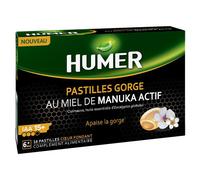 Humer Pastilles Gorge Miel de Manuka Actif dès 6 ans 16 pastilles