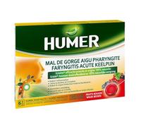 Humer pharyngite mal de gorge aigu fruits rouges 20 pastilles