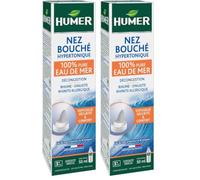 Humer - Spray Nez bouché - 100% eau de mer - Décongestionne le nez - Pas de saveur - 50 ml (Lot de 2)