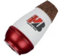 Humes & Berg Sourdine d'exercice New Stone Lined Snub Nose 234 Trompette laquée rouge et blanc