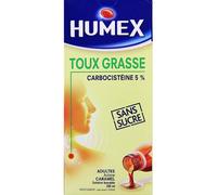 Humex Toux Grasse 5% Sans Sucre Adultes Arome Caramel 250ml