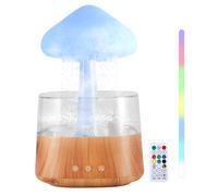 Humidificateur 3 en 1 Design Nuage Pluie, Télécommande Veilleuse 7 Couleurs, Diffusion Huiles Essentielles Arômes Chambre
