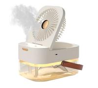Humidificateur 3 En 1, Ventilateur À Double Pulvérisation, Refroidisseur D'air Portable, USB, Lampe De Bureau, D'hydratation D'été-B FraîCheur Longue DuréE(Beige)