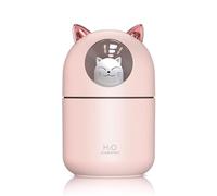 Humidificateur à brume froide, diffuseur d'arômes en forme de chat de 300 ml, humidificateur ultrasonique silencieux avec veilleuse LED, hydratant compact et portable, fabriqué en matériau ABS, 13,8 x