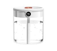 Humidificateur à double pulvérisation pour chambre à coucher : réservoir de 2 litres avec brume froide, capteur d'humidité automatique et affichage numérique, parfait pour la maison ou le bureau