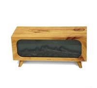 Humidificateur à flamme 3D en grain de bois de grande capacité de 150 ml avec lumières LED colorées et commandes faciles pour un fonctionnement continu et un air intérieur confortable (jaune)