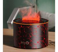 Humidificateur à flamme dégradée, humidificateur d'éclairage dégradé coloré, avec panne de courant en eau et capacité du réservoir d'eau de 160 ml, pour chambres ou espaces de détente (fissuré)