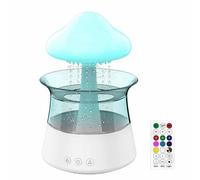 Humidificateur à nuage de pluie pour chambre à coucher et chambre d'enfant, diffuseur d'huile en forme de champignon avec LED 7 couleurs pouvant être utilisé comme veilleuse (avec télécommande)