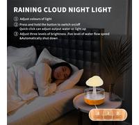 Humidificateur à nuages de pluie, gouttes d'eau, 7 couleurs, veilleuse, 400 ml, aromathérapie ultrasonique, huile essentielle, diffuseur, champignon, pour chambre à coucher, bureau