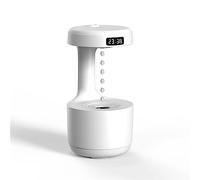 Humidificateur anti-gravité 800 ml 2 modes 4 h Protection gouttes d'eau Machine brouillard froid Humidificateurs vacances chambre à coucher (blanc)