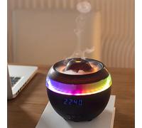 Humidificateur Apaisant, Humidificateur Volcano, Diffuseur D'huile Essentielle Élégante Diffuseur de Flamme de 300 Ml avec Télécommande, la Télécommande Vous Permet de Régler L'horloge Et de Ré black