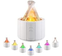 Humidificateur Bonfire 250ML, diffuseur de feu de camp réaliste avec lampe LED, télécommande et humidification silencieuse, pour la maison, la chambre et le bureau white