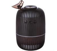 Humidificateur compact de 280 ml avec contour d'oiseau et grain de bois, veilleuse 7 couleurs et double réglage de brume pour un confort intérieur (profond)