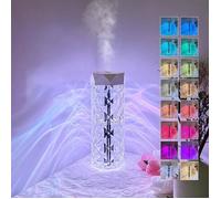 Humidificateur d'Air 1L, Ultrasons Humidificateur d'air Bébé,, 2 en 1 Lampe à Cristal de Sel avec 7 Changements Couleurs LED, Blanc