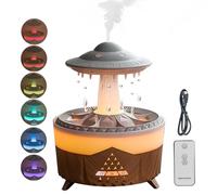 Humidificateur d'Air, 350 Ml Diffuseur d'Huiles Essentielles, Rain-Cloud Humidificateur Avec 6 Lumières Led De Couleur, UFO Humidificateur d'Air Pour Chambre,Bureau,Plante,Bébé,Adult