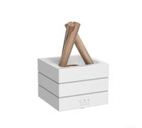 Humidificateur d'air à brume froide USB 280 ml avec effet de flamme, panneau de commande tactile, sélection de minuterie, fonctionnement silencieux et arrêt automatique pour la sécurité (blanc)