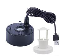 Humidificateur d'air nébuliseur à 4 LED avec sortie de 300 ml/h pour fontaine à eau, étang, bain d'oiseaux, roche, jardin, aquarium (noir)