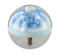 Humidificateur d'air portable en forme de fleur 270 ml avec lumière d'ambiance blanche chaude, design sans fil et fonctionnement économe en énergie de 1,5 W, compact (bleu)
