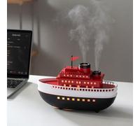 Humidificateur de bateau de bureau, machine d'aromathérapie, diffuseur d'huiles essentielles, réservoir d'eau de 300 ml, double brume, purificateur d'air silencieux (blanc)
