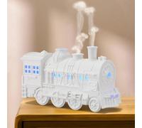 Humidificateur De Brouillard Froid D'arôme en Forme De Train, Diffuseur D'huiles Essentielles avec Télécommande 300 ML 2 Modes D'éclairage Diffuseurs De Train pour Huiles Essentielles avec (White)