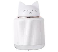 Humidificateur de bureau, Mini USB Humidificateur 300 ml Cat Forme avec lumière de nuit LED 3.7x5.6 (blanc) mignon