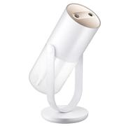 Humidificateur de bureau sans fil 3000 mAh avec capacité de 450 ml, technologie d'atomisation à double pulvérisation, design ABS rotatif pour la maison, la chambre à coucher et le bureau, blanc