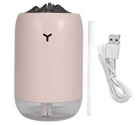Humidificateur de bureau USB 260 ml, mini diffuseur d’air avec veilleuse, humidificateur à brume silencieux pour la maison et le bureau, diffuseur d’eau portable à deux modes de (Rose)