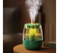 Humidificateur de bureau USB de grande capacité avec circulation de l'air, double bouche de pulvérisation et affichage numérique pour la maison et le bureau (vert)