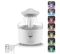 Humidificateur de Chambre à Coucher, Humidificateur de Méduse à Effet de Goutte d'eau 7 Couleurs, Diffuseur d'aromathérapie 300ml avec Télécommande et Minuterie, Cadeaux Amusants (Blanc)